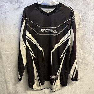 O'neal Motocross Jersey Mens Small 21x29 Black Long Sleeve Dirtbike MX